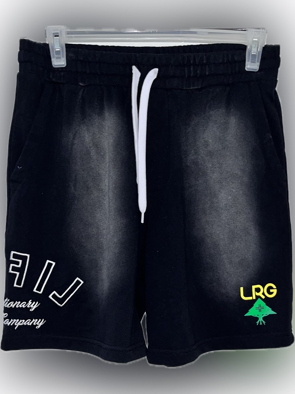 Men's Black LRG French terry nwt lifted research group Graphic Pocket Shorts nwt